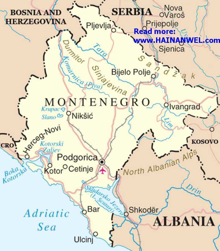 Montenegro Railways route map Карта железных дорог Черногории.jpg
